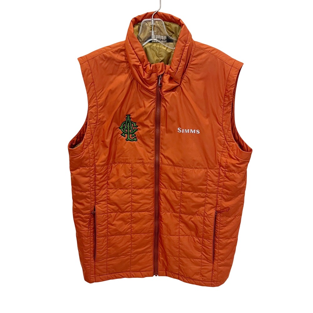 Simms Primaloft Insulated Vest Mens Small Orange‎ Adirondack League Club Fishing
